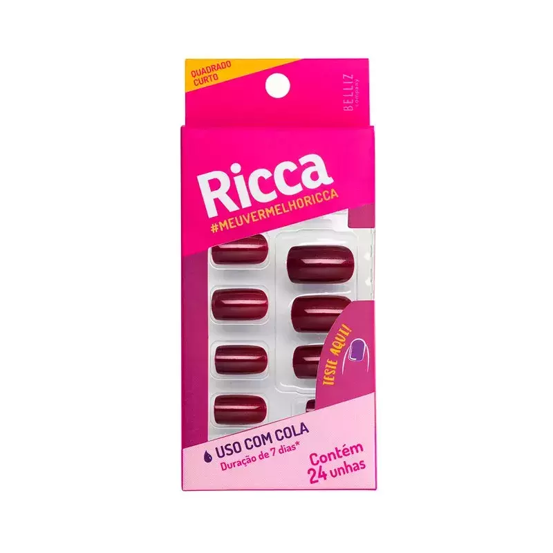 UNHAS RICCA VERMELHO SEDA