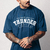 Camiseta Oversized Vintage Navy Blue Lettering e Logo - comprar online