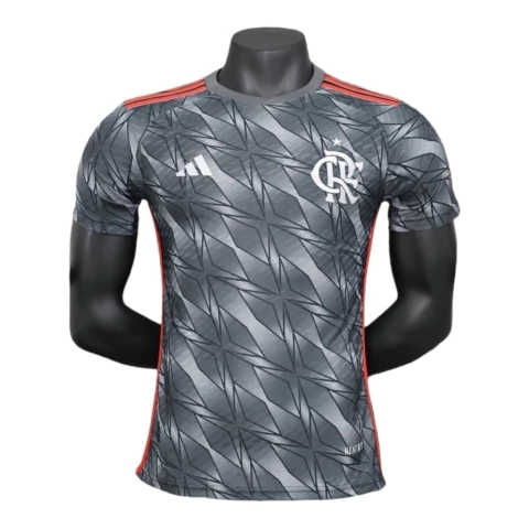 Camisa Flamengo III 24/25 - Jogador Adidas Masculina - Cinza com detalhes em vermelho