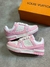 Tênis Louis Vuitton Trainner Branco e Rosa - King Sneakeria