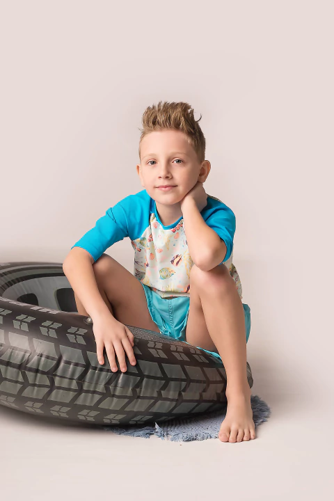 REMERA UPF50 PECES FLUOR - comprar online