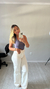 Calça Wide Leg Off White na internet