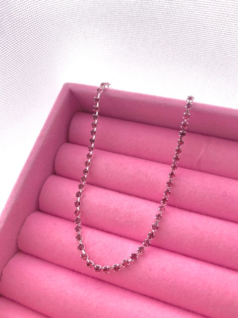 Choker rivieira rosa