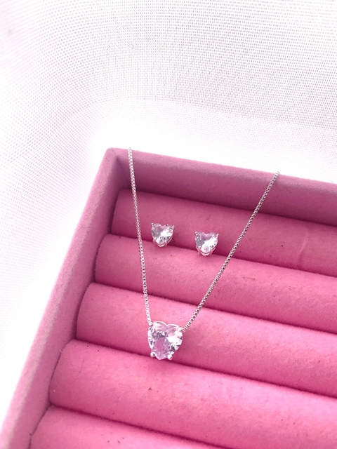 Conjunto coração cristal