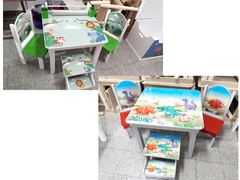 Combo Mesa Infantil + Dos Sillas + Banquito Escalera en internet