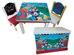 Combo Mesa Infantil + Dos Sillas + Baúl Infantil