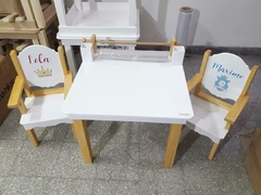 Mesa Didáctica + 2 Sillas con apoyabrazos, Pizarra O Pizarrón y Rollo - tienda online