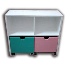 Organizador Guarda Juguetes con 2 Cubos y Estantes