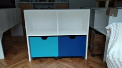 Organizador Guarda Juguetes con 2 Cubos y Estantes