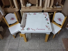 Mesa Infantil Didáctica con Tapa + 2 Sillas + Rollo Lateral - tienda online