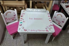 Mesa Infantil Didáctica con Tapa + 2 Sillas + Rollo Lateral - tienda online