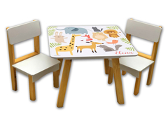 Mesas Infantiles Vintage + 2 Sillas Con Pizarra O Pizarrón