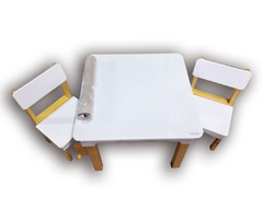 Mesa Infantil Didáctica con Tapa + 2 Sillas + Rollo Lateral