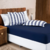 Jogo De Lençol Marin Cama Casal King 03 Peças Toque Macio Malha 100% Algodão Estampado Azul Marinho - comprar online
