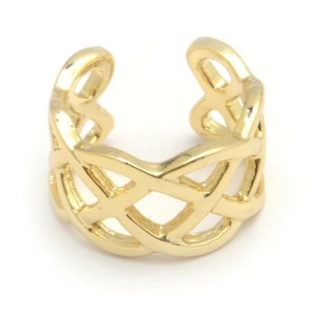 ARO CUFF CRUZADO ACERO DORADO (A33000)