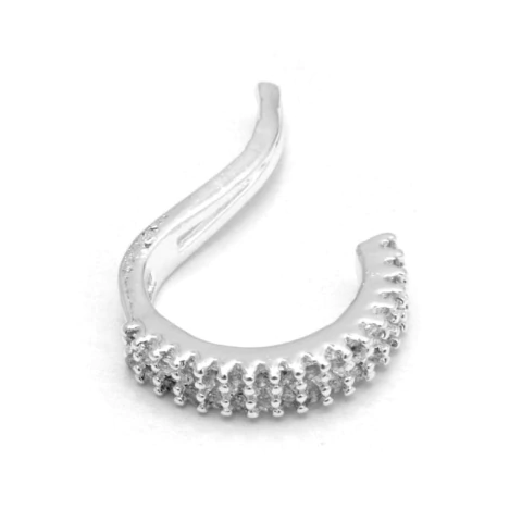 ARO CUFF BALI CON CUBIC ACERO BLANCO (A33972)