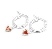 AROS CORAZON CUBIC ANARANJADO 1,5 CM ACERO BLANCO (A5496)