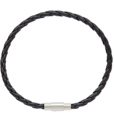 PULSERA CAUCHO SOGA 22 CM ACERO QUIRURGICO (P3014)