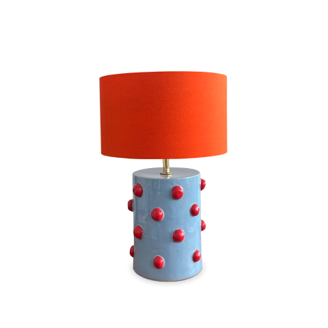 ABAJUR BOLAS AZUL E VERMELHO