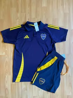 Conjunto de Boca Juniors 2024 Chomba Azul y Short Importado de Microfibra en internet