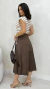 Conjunto: Blusa Muscle Tee Caramelo Listrada Feminina + Saia Marrom Feminina Em Suede Midi - comprar online