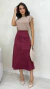 Conjunto: T-Shirt Nude Muscle Tee Básica + Saia Cherry Feminina Midi Em Suede - loja online