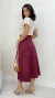 Conjunto: Blusa Nude Feminina Listras Básica + Saia Cherry Feminina Midi Em Suede - comprar online
