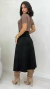 Conjunto: Blusa Básica Feminina Gola Alta Em Algodão Manga Curta + Saia Preta Feminina Midi Em Suede na internet