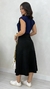 Imagem do Conjunto: T-Shirt Azul Marinho Muscle Tee Básica + Saia Preta Feminina Midi Em Suede Com Fenda E Ziper Frontal