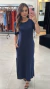 Vestido Azul Marinho Midi Com Manga na internet