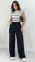 Calça Feminina Pantalona Em Crepe Com Elástico Bolsos Laterais