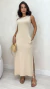 Vestido Bege Midi Regata Feminino - Spetaccolo Store