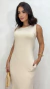 Vestido Bege Midi Regata Feminino