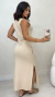Vestido Bege Midi Regata Feminino na internet