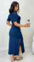 Vestido Azul Marinho Midi Com Manga na internet