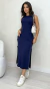 Vestido Azul Marinho Midi Regata Feminino - comprar online