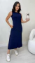 Vestido Azul Marinho Midi Regata Feminino na internet