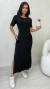 Vestido Preto Com Manga Midi Feminino - comprar online