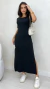 Vestido Feminino Midi Básico Em Moletinho Com Manga Soltinho Fenda E Bolso Lateral na internet