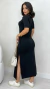 Vestido Feminino Midi Básico Em Moletinho Com Manga Soltinho Fenda E Bolso Lateral - comprar online