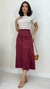 Saia Feminina Midi Em Suede Bolso Frontal Fenda E Zíper - loja online