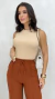 Blusa Feminina Canelada Regata Casual Em Algodão Básica na internet