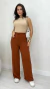 Calça Pantalona Terracota Feminina Em Crepe Com Bolsos Laterais - comprar online