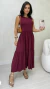 Vestido Bordô Feminino Duas Marias Regata Midi