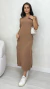 Vestido Feminino Midi Básico Em Moletinho Com Manga Soltinho Fenda E Bolso Lateral - comprar online