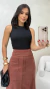 Blusa Feminina Canelada Regata Casual Em Algodão Básica na internet