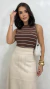 Imagem do Blusa Feminina Canelada Regata Casual Em Algodão Básica