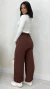 Imagem do Calça Feminina Pantalona Em Crepe Com Elástico Bolsos Laterais