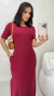 Vestido Bordô Feminino Longo Casual Em Moletinho Manga Curta - Spetaccolo Store
