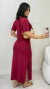 Vestido Bordô Feminino Longo Casual Em Moletinho Manga Curta na internet